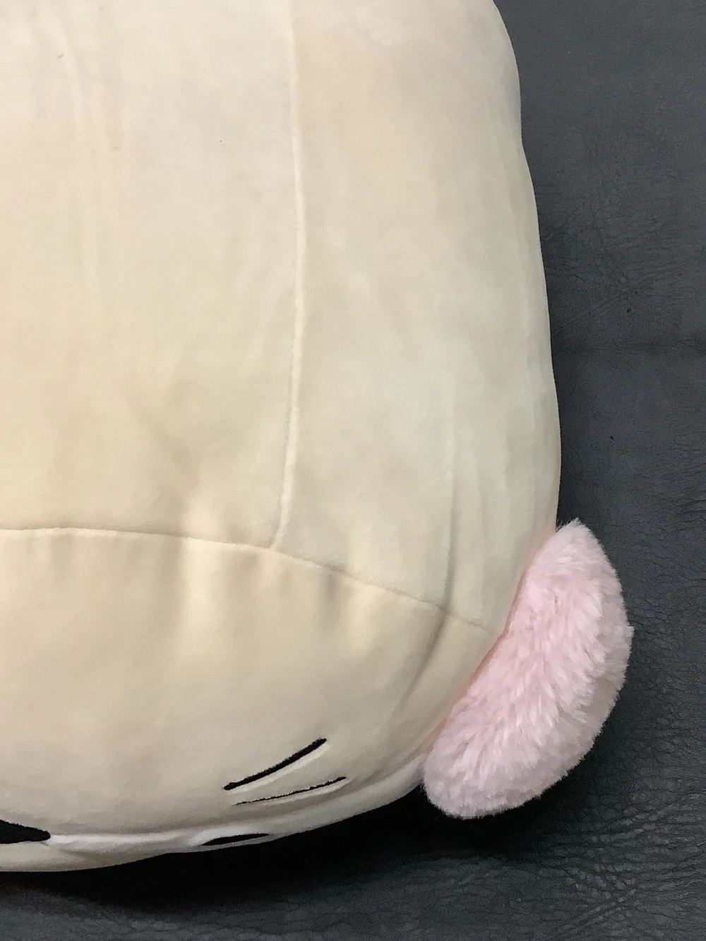 Squishmallows Cream Nadine Stackables with Pink Pom Pom